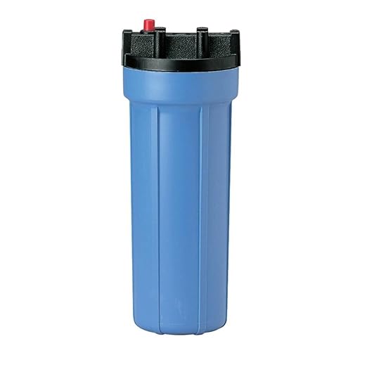 Pentair Pentek 158005 Traditional Slim Line Filter Housing, 3/8" NPT #10 Under Sink Opaque Water Filter Housing with Pressure Relief Button, 10-Inch, Blue