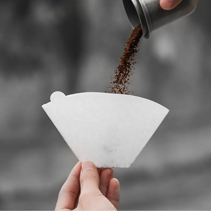 #4 White Paper Filters, Coffee Filter #4 Cone Paper Filters 8-12 Cups, Disposable for Pour Over and Drip Coffee Maker (White, #4 U-shaped 100 Count)