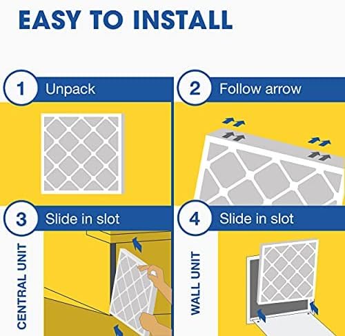 Aerostar 24x24x4 MERV 11 - 6 Count - Pleated HVAC, Furnace & Air Conditioner Filters - Removes Dust, Cold & Flu Germs, Lint, Mold, Pet Dander, Allergy-Causing Pollen, Smog & Smoke