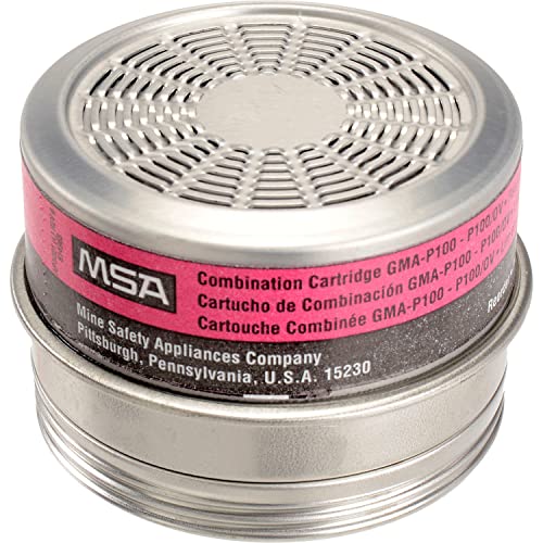 MSA 815178 Comfo Respirator Cartridge - Organic Vapor/P100 (GMA: OV/P100), Quantity: 6 per Pack, Chemical and Combination Air-Purifying Respirator Cartridge