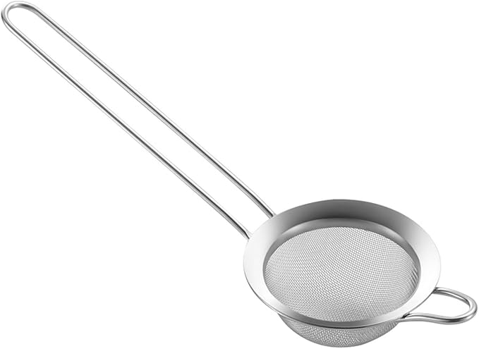 304 Stainless Steel 3.15 inch Fine Mesh Strainers for Kitchen, Colander-Skimmer with Handle, Sieve Sifters for Food, Tea, Rice, Oil, Noodles, Fruits, Vegetable 3inch