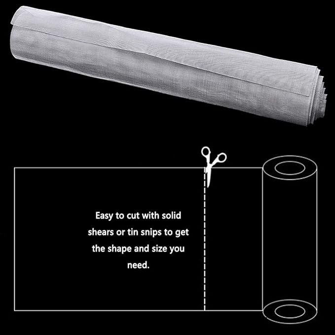 Generic 304 Stainless Steel Screen - 20 Mesh - 1.1Mm Hole Drain Cover Mesh - Durable Metal Filter Roof Vent/Kitchen/Garden Cover Net,Silver,1.2x4m(45x157inch)