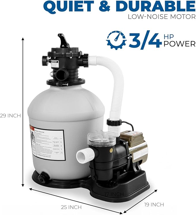 XtremepowerUS 3,100GPH Swimming Pool 16" Sand Filter 3/4 HP Pool Pump w/ Timer 15,000GAL Above Ground Pool Set
