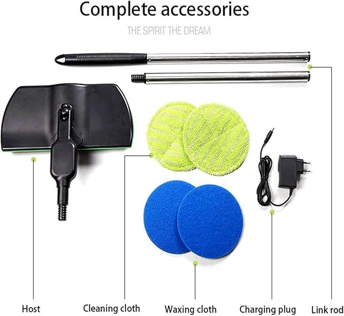 Spinning Cleaner Vacuum,Electric Mops for Floor Cleaning,Cordless Electric Mop,Floor Scrubber and Polisher Machine,Buffer Polisher for Home with Replacement Pad，Includes 10 PCS Cleaning Cloth