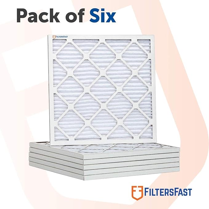 Filters Fast 16x25x2 Pleated Air Filter Merv 13, 2 inch AC Furnace Air Filters, Made in the USA, Actual Size 15.5x24.5x1.75, 6 Pack