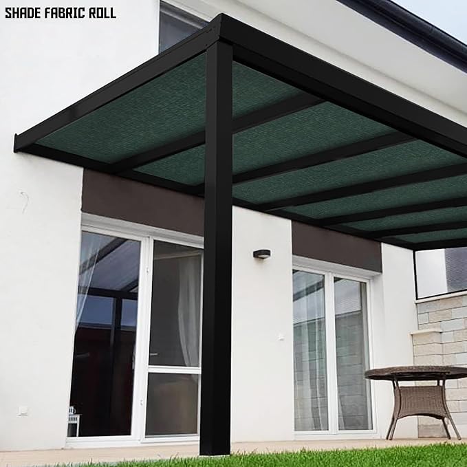 TANG Sun Shade Fabric Roll 8'x32' Shade Cloth for Garden Dark Green HDPE Mesh Shading Pergola Cover Replacement Canopy, 95% Blockage Sunshades for Outdoor Patio Backyard Plant