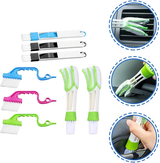 UPKOCH Window Groove Cleaning Brush Set 8pcs Window Gap Scrubber Brushes Dust Removal Wet and Dry Use Cleaning Tools for Home and Office