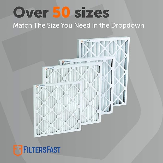 Filters Fast 22x22x1 Air Filter Merv 13, 1" AC Furnace Air Filters, Made in the USA, Actual Size: 21.75" x 21.75" x 0.75”, 6 Pack
