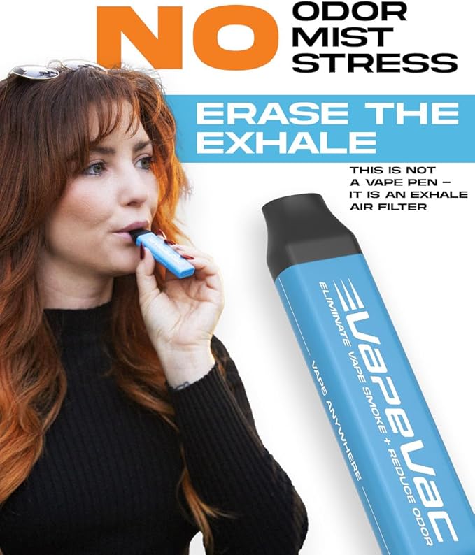 VapeVac(Registered AMZ Brand) – Pocket-Sized Personal Air Filter for Discreet Output Reduction | Minimizes Odor, Keeps Air Fresh | Not an Emission Device – 500+ Uses (Green)