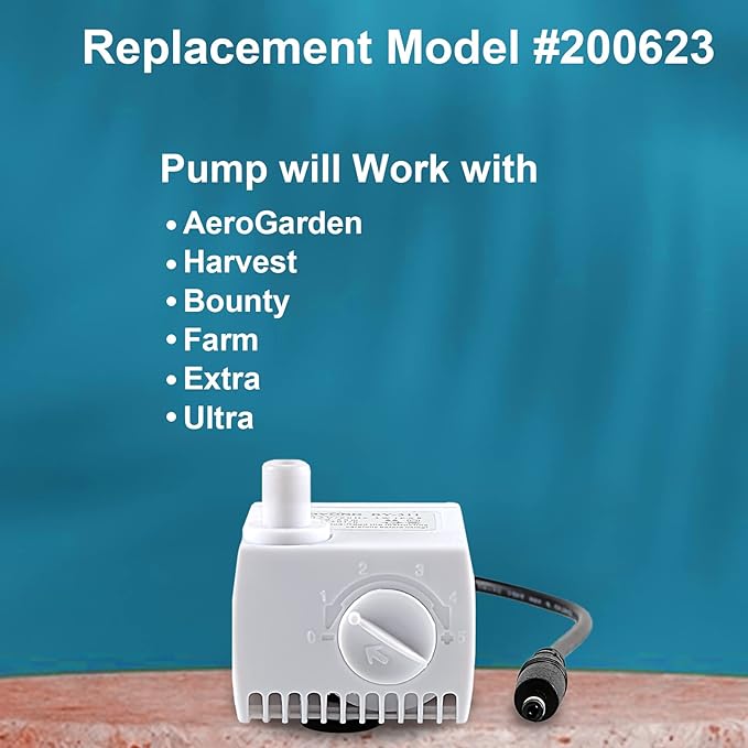 200623 Aero-Garden Pump with 10 Filters, Ultra Quiet Hydroponics Growing System Pump Fit for Harvest Elite, Bounty, Farm, Extra, Ultra
