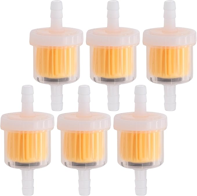 6PCS 1/4 Inch Gas Inline Fuel Filters, with magnet, Universal for Stratton Small Engine, Kohler, Kawasaki, Birggs, John Deere, Gasoline Generator Lawn Mower Motorcycle