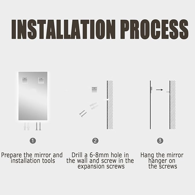 Backlit LED Illuminated Bathroom Mirror with LED Lights, Lighted Bathroom Makeup Wall Mounted Mirror with Demister Pad, Sensor Touch Switch, Horizontal/Vertical(A,H75*W100CM/H29.5*W39.3IN)