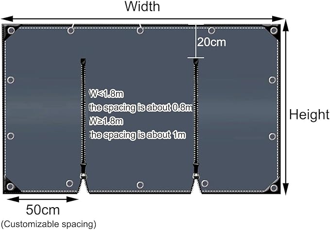 Curtain Patio Enclosure with Zippe, Heavy Duty PVC Transparent Tarpaulin Side Panels, Outdoor Clear Tarp Curtains for Porch, Pergola, Gazebo, Balcony, Patio(1.5x4m)