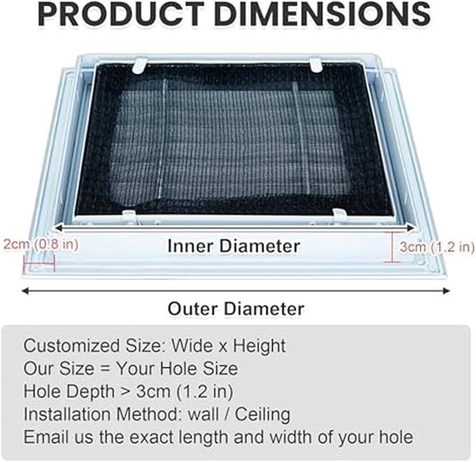 Return Air Filter Grille Vent Cover Removable, Louvered Access Panel, Removable Access Panel, HVAC Vent Cover Grill(22x40 in)