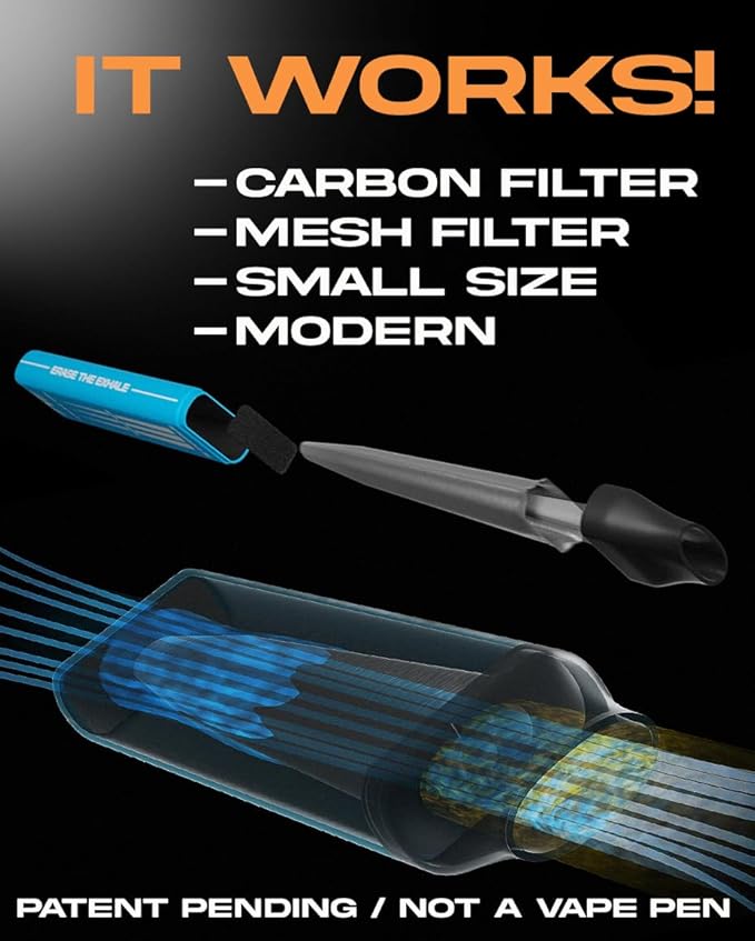 VapeVac(Registered AMZ Brand) – Pocket-Sized Personal Air Filter for Discreet Output Reduction | Minimizes Odor, Keeps Air Fresh | Not an Emission Device – 500+ Uses (Green)