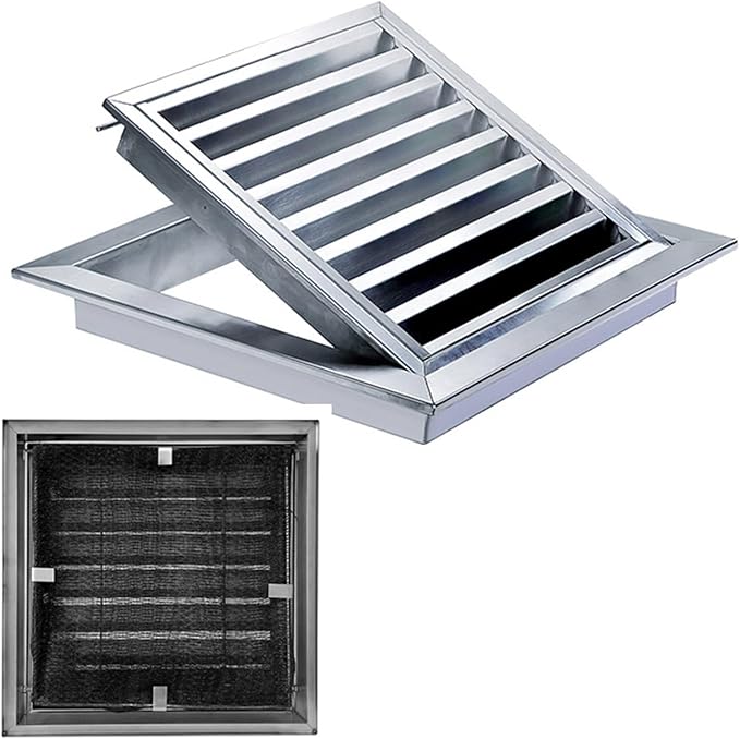 Square Stainless Steel Vent Grille with Removable Filter Mesh, Weatherproof Louver Air Return Vent Cover for Home/Shed/Garage/Roof(33x33in/84x84cm)
