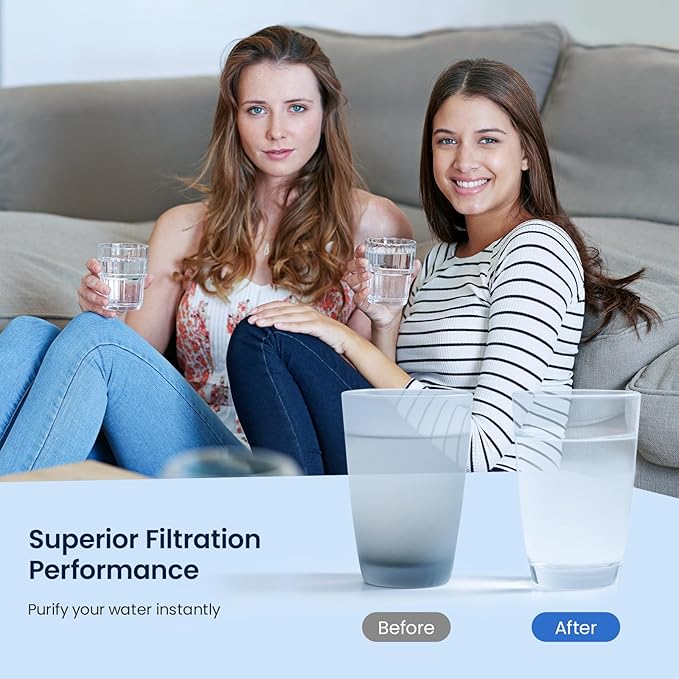 GLACIER FRESH EDR3RXD1 Refrigerator Water Filter, Compatible with 4396841, KAD3RXD1, WHR3RXD1, 4396841, 4396710, Filter 3, 46-9083,46-9030, 9030, 9083 Refrigerator Water Filter, 2 Pack
