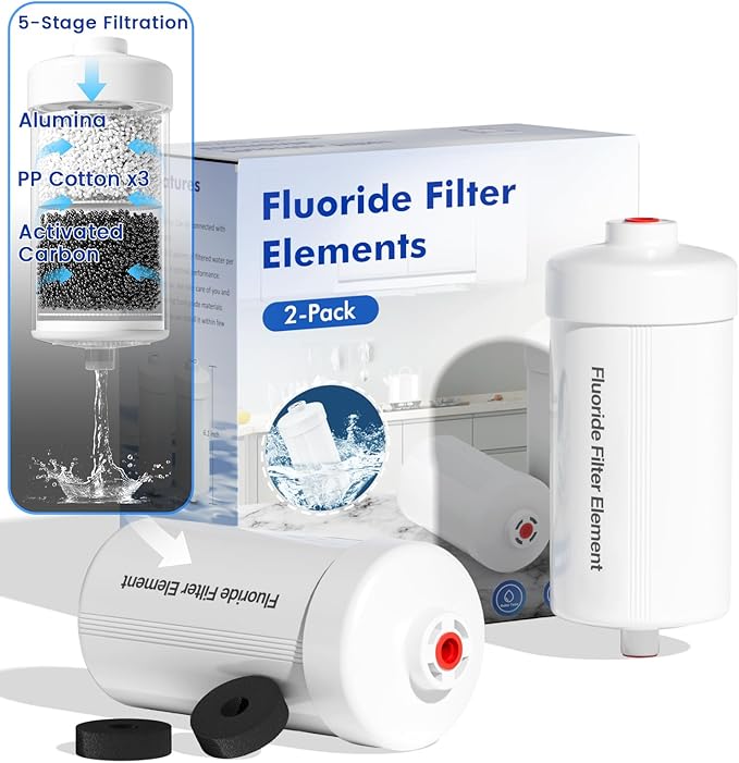5-stage Filtration compatible PF-2 Purification Elements,Replacement for Berkey® PF-2® Fluoride Filters Waterdrop® Berkey® Big+ Gravity Water Filter System Series (2 Pack)