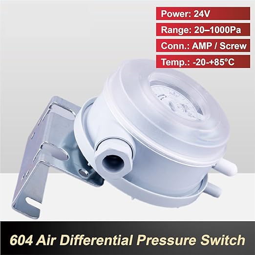 1pcs 604 Micro Differential Pressure Switch - 20-1000Pa Adjustable Air & Gas Sensor for HVAC Systems, Ventilation, Filter, Duct Alarm Use(20-200pa)
