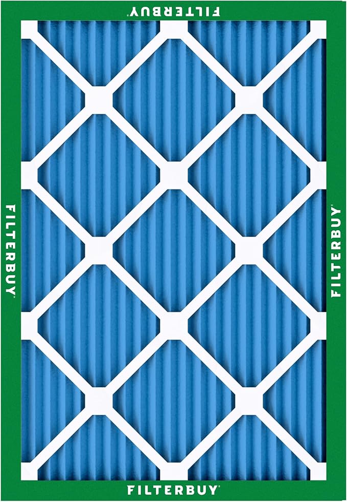 Filterbuy 20x22x1 Air Filter MERV 13 Optimal Smoke & Allergy Defense (6-Pack), Electrostatic Pleated HVAC AC Furnace Filters Replacement, Made in USA (Actual Size: 19.50 x 21.50 x 0.75)