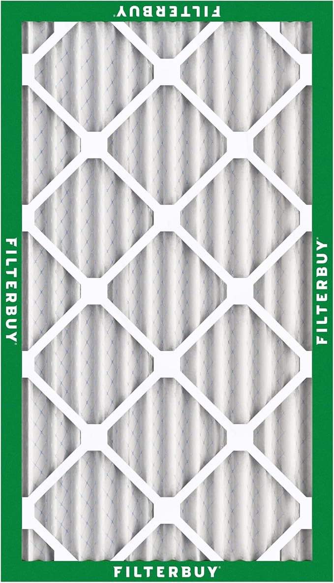 Filterbuy 12x24x2 Air Filter MERV 8 Essential Dust & Allergy Defense (4-Pack), Electrostatic Pleated HVAC AC Furnace Filters Replacement, Made in USA (Actual Size: 11.38 x 23.38 x 1.75)