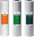 iSpring F3WGB32BCPB 20" x 4.5" Whole House Water Filters for WGB32B Series Water Filter Systems, includes Sediment, Carbon Block, and Lead-Removal Filters