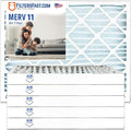 Filters Fast 12x24x2 Pleated Air Filter Merv 11, 2 Inch AC Furnace Air Filters, Made in the USA, Actual Size 11.375x23.375x1.75 6 Pack