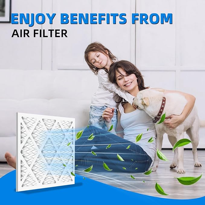 (4 Pack) 20x25x1 Furnace Air Filters, MPR 1900 & FPR 10, MERV 13 Pleated Air Filter (Actual Size: 19 3/4"x 24 3/4" x 3/4")