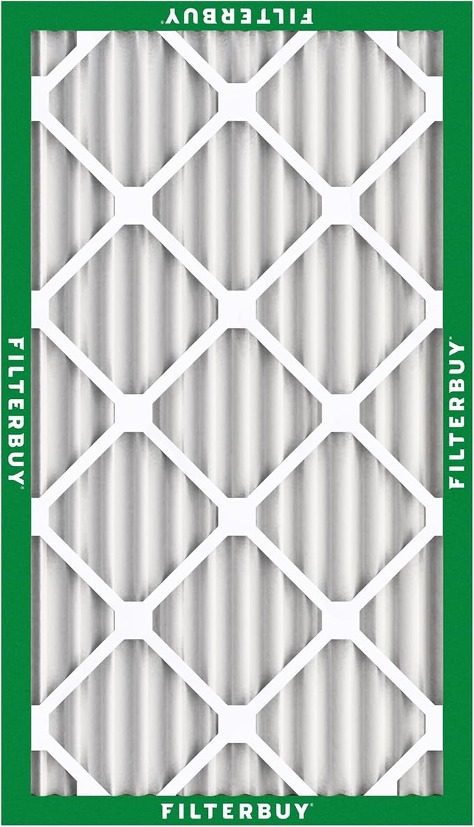 Filterbuy 12x24x2 Air Filter MERV 8 Essential Dust & Allergy Defense (4-Pack), Electrostatic Pleated HVAC AC Furnace Filters Replacement, Made in USA (Actual Size: 11.38 x 23.38 x 1.75)