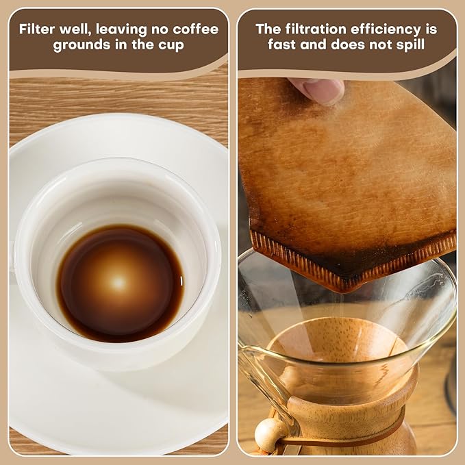 #2 Natural Brown Paper Cone Coffee Filters, Unbleached Coffee Filter 2, Fit 2~6 Cup Cuisinart Black & Decker Coffee Maker & #2 Cone Drippers, Replace Melitta Filters No.2 (100)