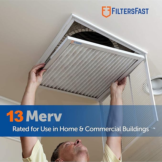 Filters Fast 20x21.5x1 Air Filter Merv 13, 1" AC Furnace Air Filters, Made in the USA, Actual Size: 20" x 21.50" x 0.75”, 6 Pack