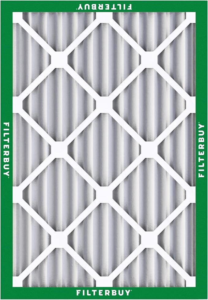 Filterbuy 18x25x2 Air Filter MERV 8 Essential Dust & Allergy Defense (12-Pack), Electrostatic Pleated HVAC AC Furnace Filters Replacement, Made in USA (Actual Size: 17.50 x 24.50 x 1.75)