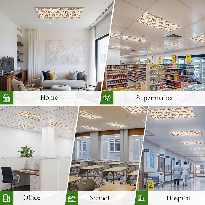 Fluorescent Light Covers for Ceiling Lights Desert Camel Magnetic Light Filters 3 Pack 4x2 ft Vintage Southwest Date Trees Ceiling Lights Cover for Classroom Office School Home Drop Lamp Decor
