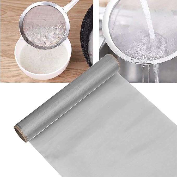Premium 304 Stainless Steel Wire Cloth Roll 60/120 Mesh, Tight Grid Filter Screen for Hood and Vent Guard