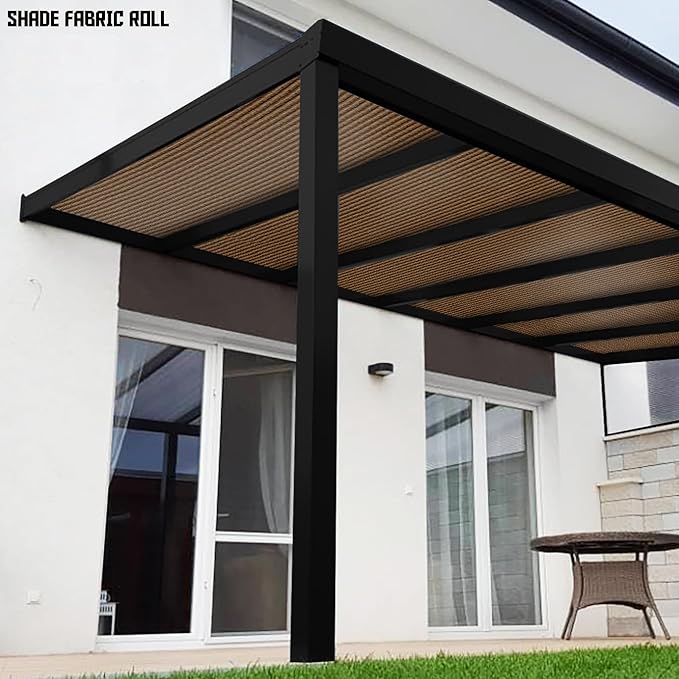 TANG Sun Shade Fabric Roll 8'x10' Shade Cloth for Garden Brown HDPE Mesh Shading Pergola Cover Replacement Canopy, 95% Blockage Sunshades for Outdoor Patio Backyard Plant