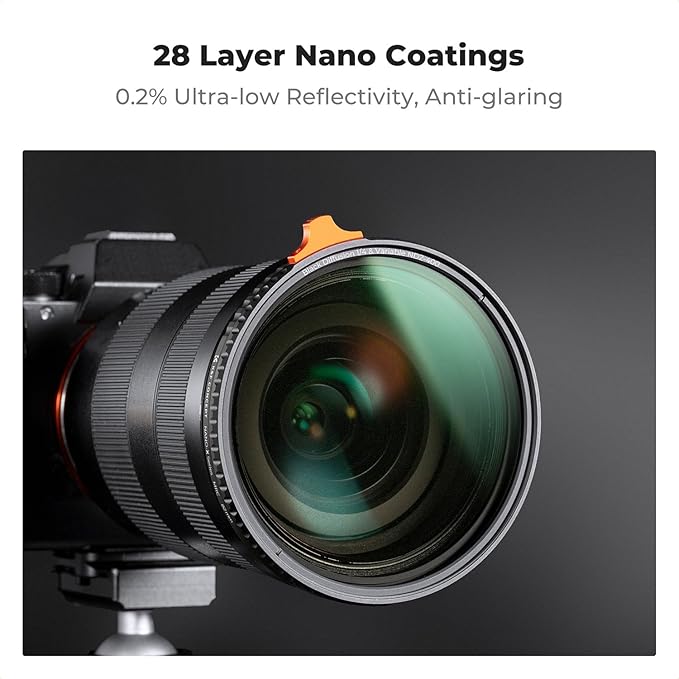 K&F CONCEPT 82mm Black Diffusion Mist 1/4 Effect & Variable ND2-400 (1-9 Stops) ND Lens Filter 2 in 1, Putter Adjust Multi-Function Filter for Camera Lens with 28 Multi-Coated (Nano-X Series)