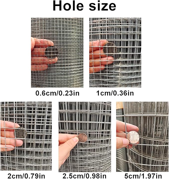 Garden Chicken Wire Animals Enclosure 304 Stainless Steel Woven Wire Mesh Welded Mesh Galvanised Steel Wire Hard and Heat Resisting Wire Mesh Used for Many Projects (Size : L:1.5m-H:1m-5cm)
