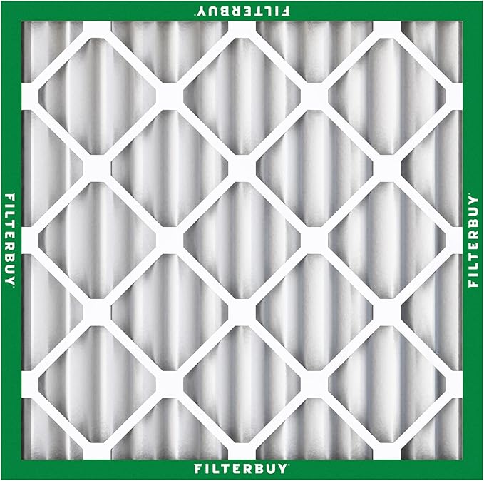 Filterbuy 14x14x2 Air Filter MERV 8 Essential Dust & Allergy Defense (12-Pack), Electrostatic Pleated HVAC AC Furnace Filters Replacement, Made in USA (Actual Size: 13.50 x 13.50 x 1.75)