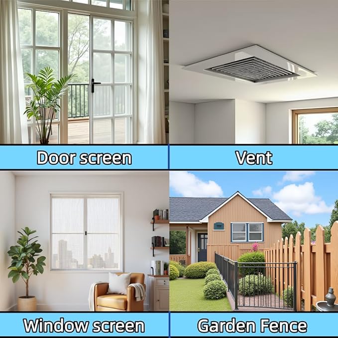 High Density Screen Pollen Proof Net Dust and Pollen Proof Screen Mesh Replacement Door and Window Mesh(37"x99")