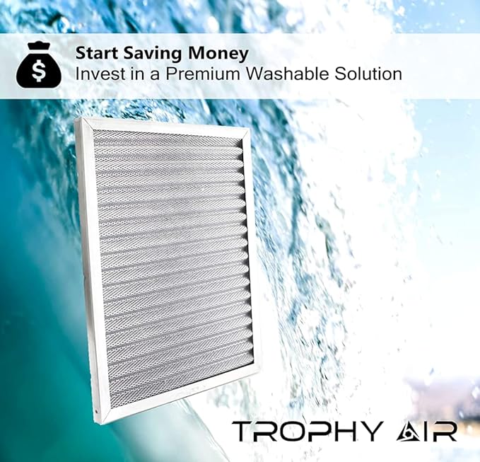 | Merv 8 | Washable Furnace Filter | Lifetime HVAC & Furnace Air Filter | Washable | Superior particle-holding Ability | Premium Quality Aluminum | 20x24x1