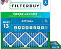 Filterbuy 30x30x1 Air Filter MERV 13 Optimal Smoke & Allergy Defense (2-Pack), Electrostatic Pleated HVAC AC Furnace Filters Replacement, Made in USA (Actual Size: 29.50 x 29.50 x 0.75)