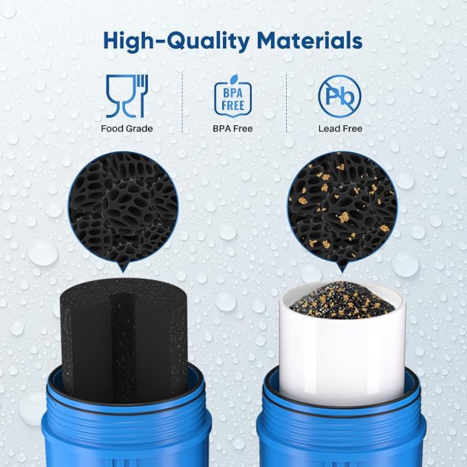 PUREPLUS 5 Micron 4.5"x 10" 2-Stage Whole House Water Filter Cartridge Combo Kit with KDF and Activated Carbon Block Filter, Replacement for WFHDC8001, CB-BB-10, GE FXHTC, GXWH40L, GXWH35F, 1PACK