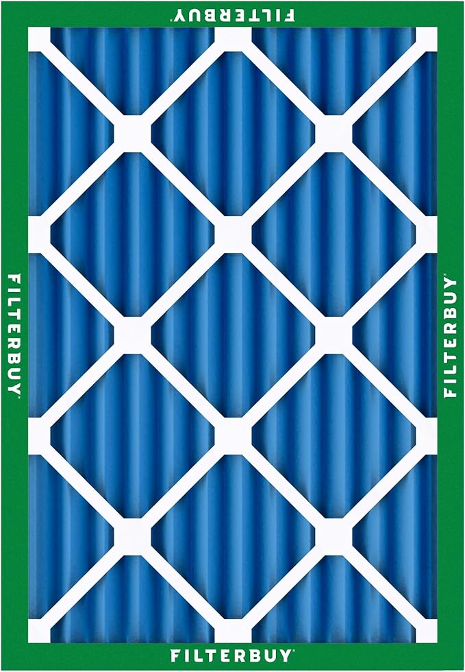 Filterbuy 24x30x2 Air Filter MERV 13 Optimal Smoke & Allergy Defense (2-Pack), Electrostatic Pleated HVAC AC Furnace Filters Replacement, Made in USA (Actual Size: 23.50 x 29.50 x 1.75)