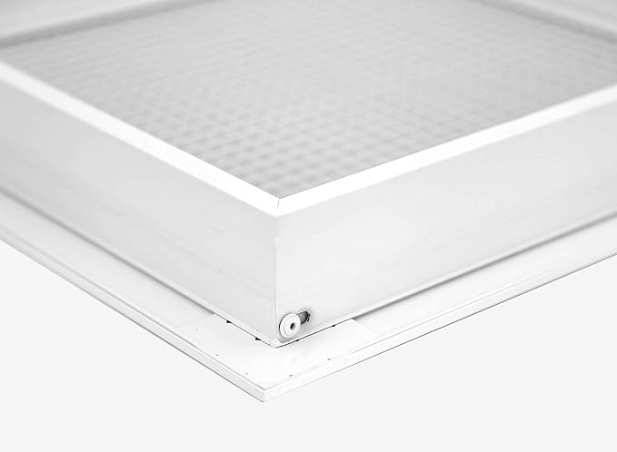 HVAC Premium 8" x 20" Cube Core Eggcrate Return Air Filter Grille for 1" Filter - Aluminum - White [Outer Dimensions: 10.5" x 22.5"]
