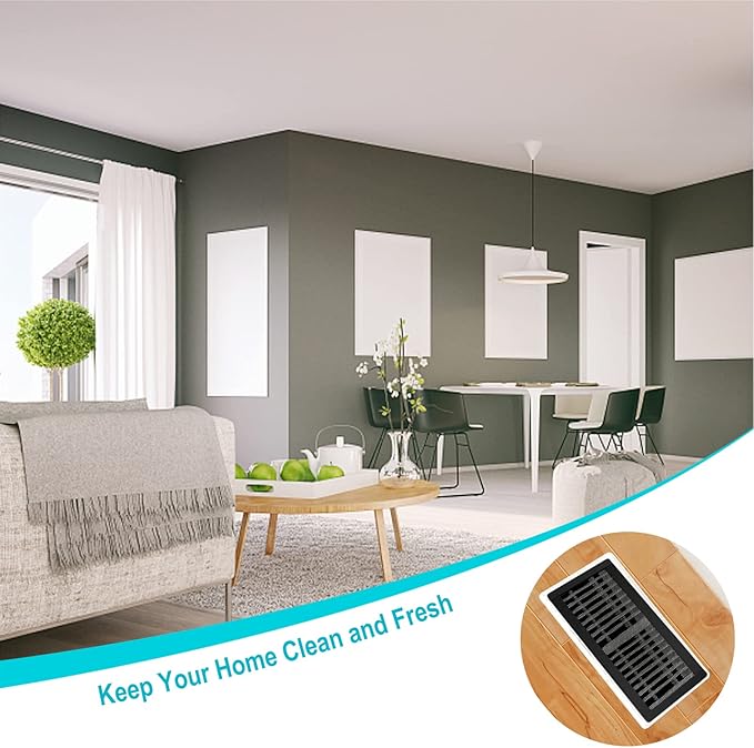 Magnetic Vent Covers for Home Floor 4Pack, Upgrated 4x10 Inch Strong Magnet PVC Floor Register Cover, Air Vent Screen Trap for Wall Ceiling Floor, AC Vent Mesh Screen Debris Hair Filters
