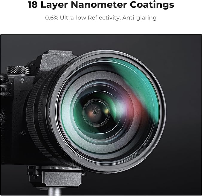 K&F CONCEPT 62mm Black Diffusion 1/4 & 1/8 Filters Kit Mist Cinematic Effect Filters Set with Multi-Layer Coated for Camera Lens - K Series