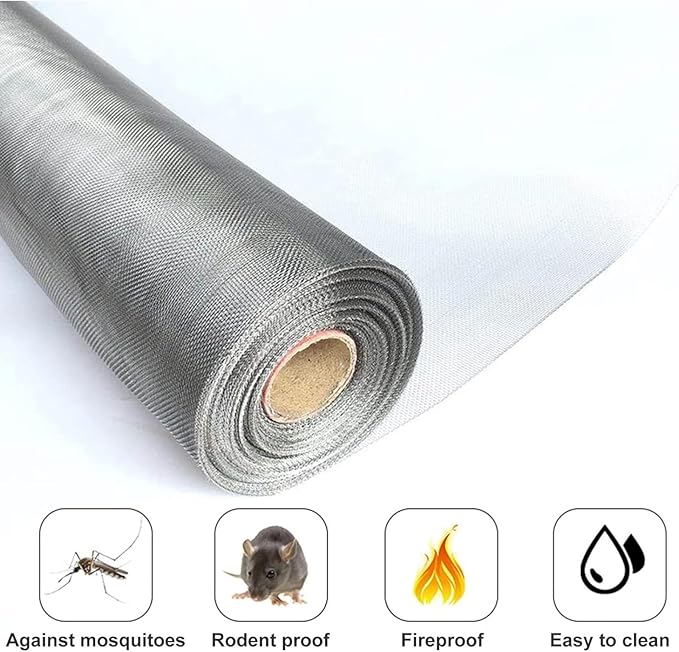 100 Mesh Metal Wire Cloth Stainless Steel, 304 Woven Screen Mesh Panel, Precision Filter Netting, Kitchen Lab Workshop Use, Ready to Cut