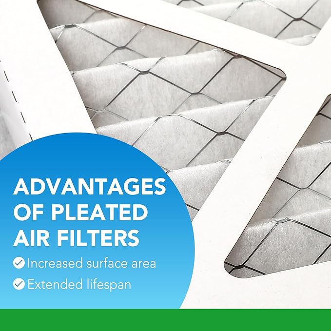 LotFancy 12x12x1 Air Filter MERV 8 6-Pack, Electrostatic Pleated Furnace & AC Filter, Captures Dust, Pet Hair, Pollen, Actual Size: 11.75"x11.75"x0.75"
