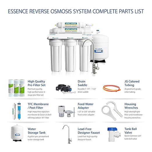 APEC Water Systems ROES-100 Essence Series Top Tier 5-Stage Certified Ultra Safe Reverse Osmosis Drinking Water Filter System