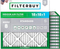 Filterbuy 18x18x1 Air Filter MERV 8 Essential Dust & Allergy Defense (12-Pack), Electrostatic Pleated HVAC AC Furnace Filters Replacement, Made in USA (Actual Size: 17.75 x 17.75 x 0.75)